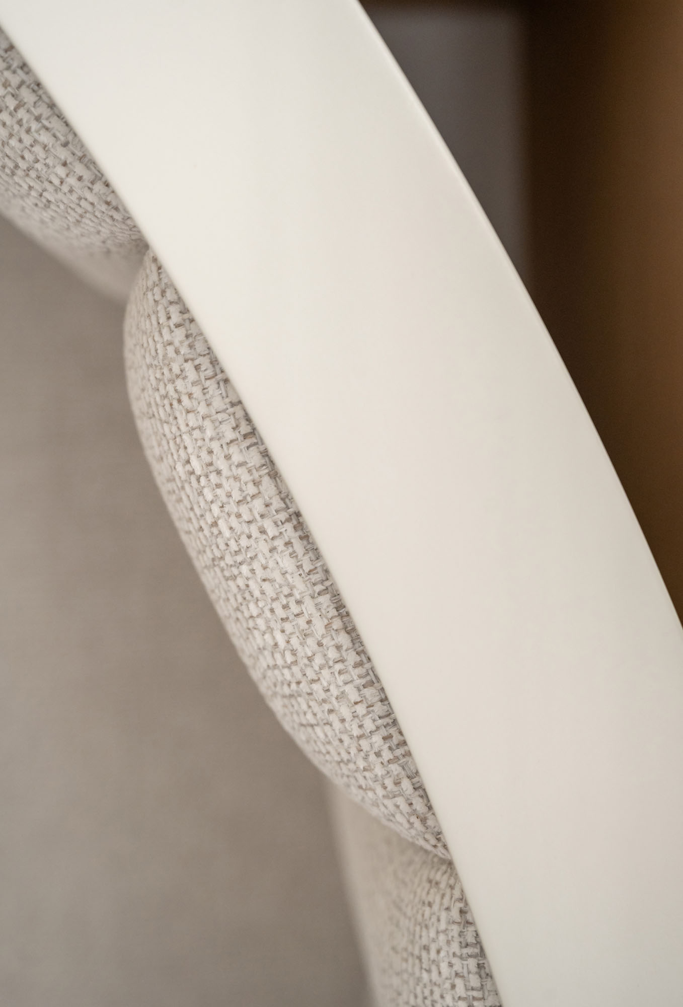Close-up detail of custom upholstered circular seat in a boy’s bedroom by Funky Little Darlings in Amersham showcasing soft fabric finishes and playful design for modern children’s interiors.
