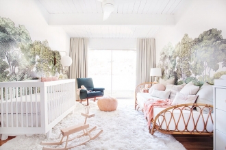 Tree wallpaper in nursery