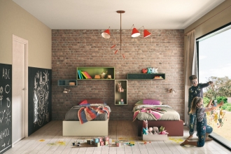Colourful kids bedroom