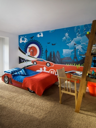 Ferrari Across Europe mural, Grand Designs house, Cheltenham
