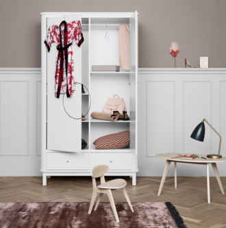 Oliver Furniture white wardrobe in girls bedroom