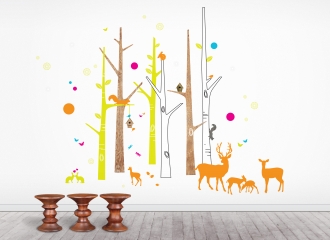 Woodland Friends wall stickers, playroom, bedroom