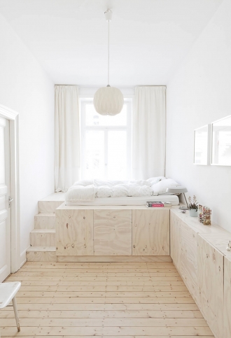 Plywood platform bed