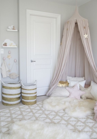 Neutral girls bedroom