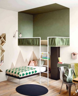 Designer bunk beds in childrens bedroom