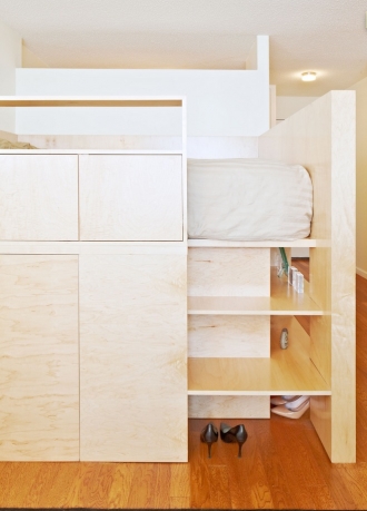 Plywood built in bed