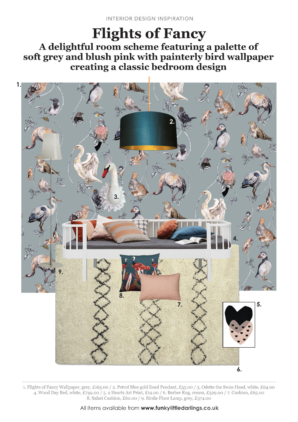 Flights of Fancy and Wood Day Bed Child's Bedroom