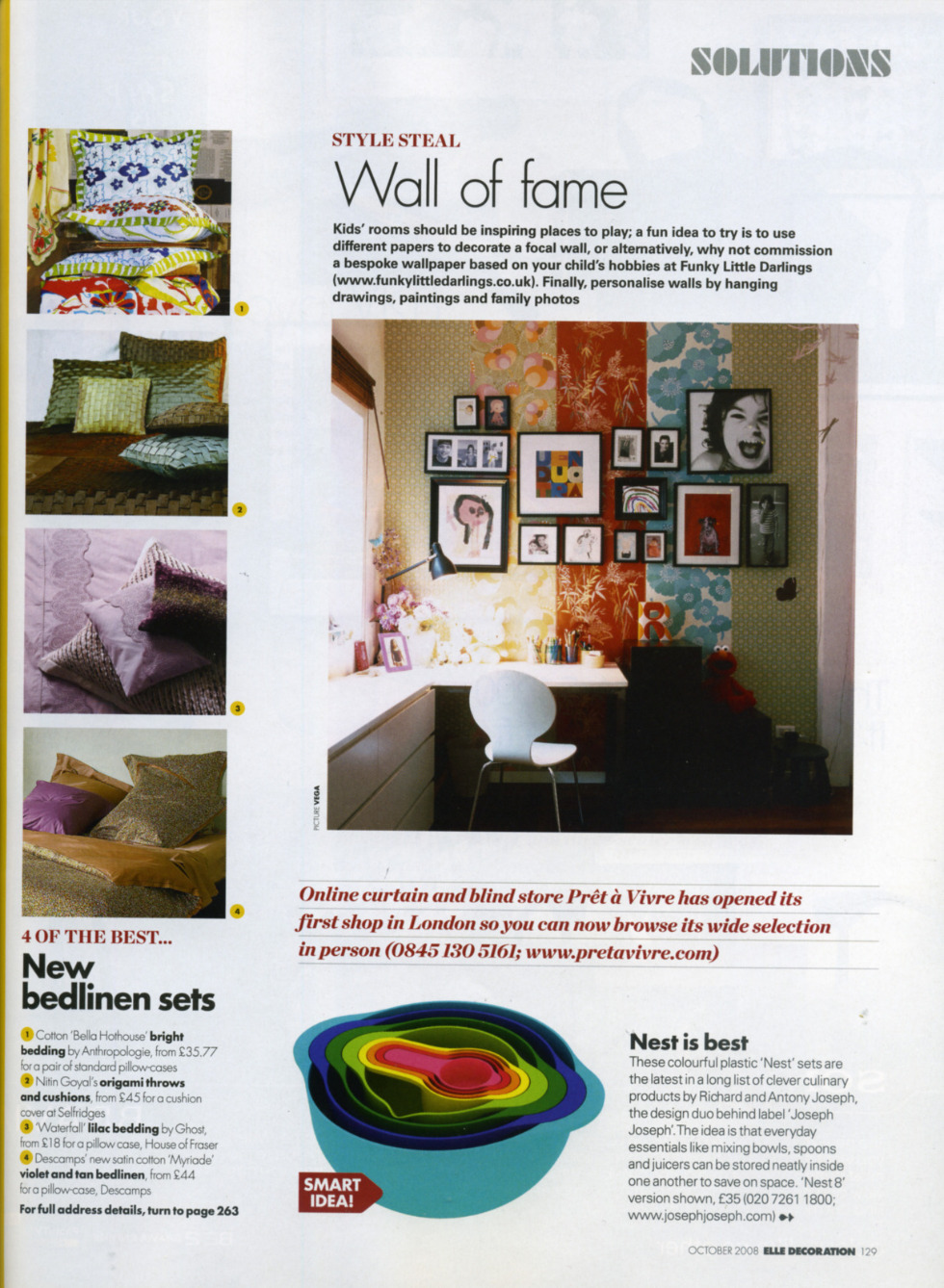 Elle Decoration feature with Funky Little Darlings. Wall of Fame - commission a bespoke children's wallpaper from Funky Little Darlings