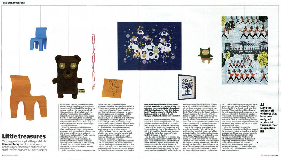 Little Treasures feature by Caroline Kamp, featuring Funky Little Darlings at design fair in London